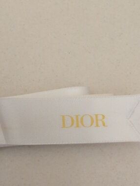 Dior White Satin Ribbon with Gold Logo